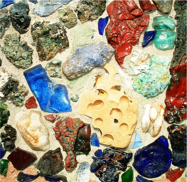 colorful glass & rocks